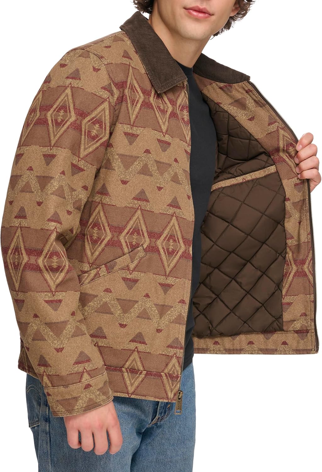 Куртка Levi's Workwear из хлопчатобумажной ткани с вельветовым воротником и воротником Depot, Geometric Print — фото 4