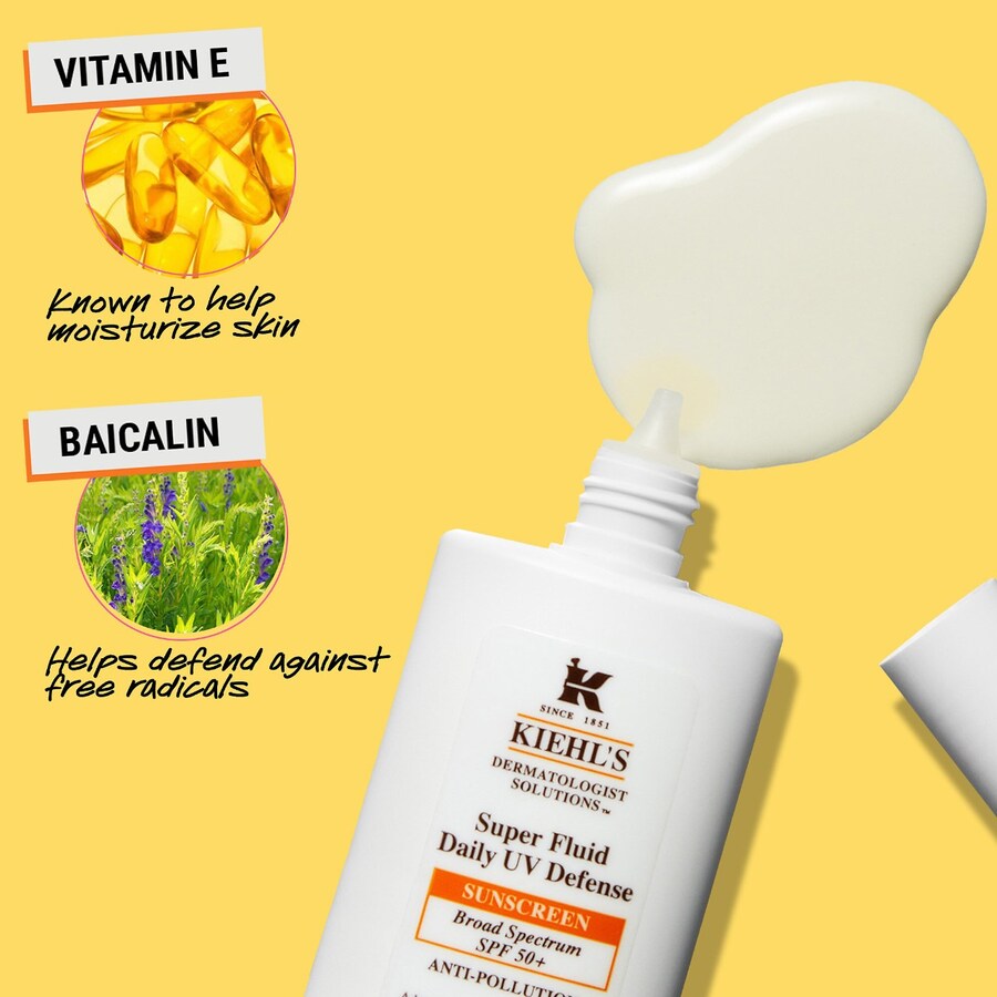 Жидкий солнцезащитный крем Super Fluid Daily UV Defense Sunscreen широкого спектра действия SPF 50+ Kiehl's Since 1851, 1.7 oz /50 ml — фото 4