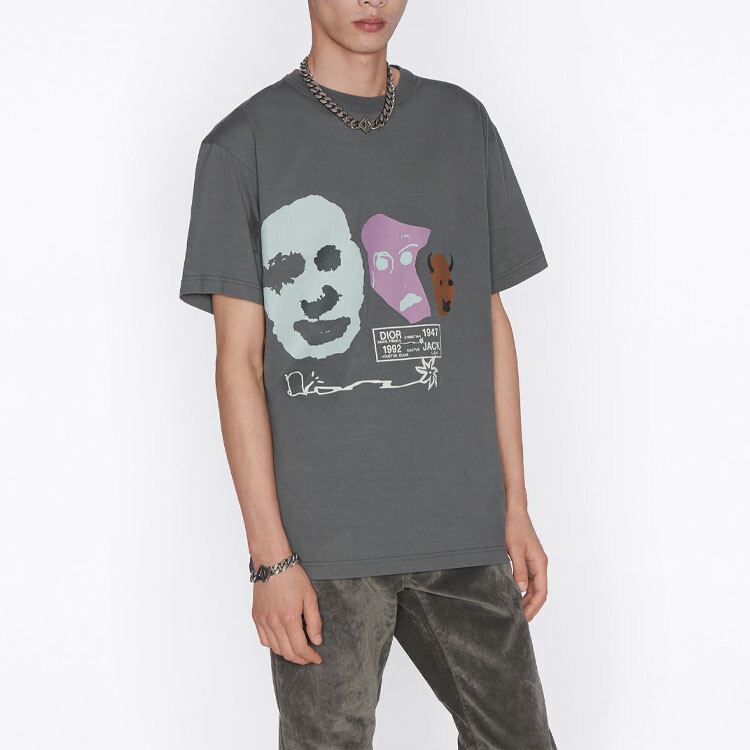 Travis Scott Quarterly Новые продукты Футболка Мужская Серая Dior, серый — фото 3