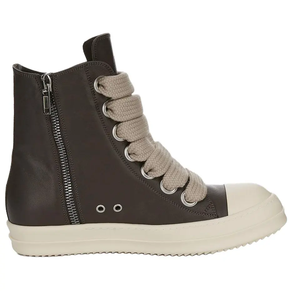 RICK OWENS Кроссовки RO Jumbo Laces High Top для скейтбординга мужские светло-серые — фото 3