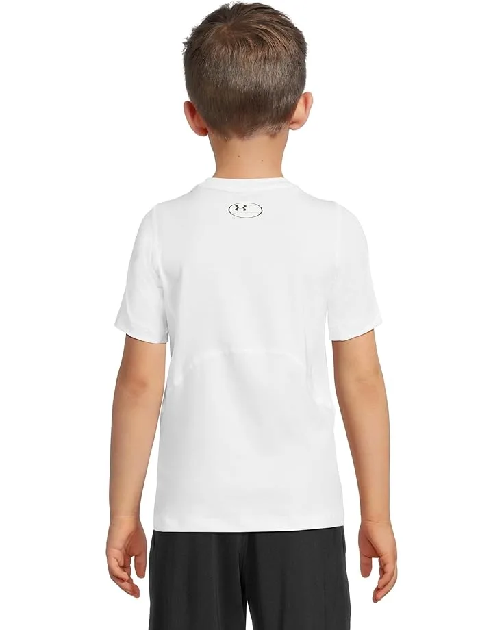 Футболка с коротким рукавом HeatGear Armour (для детей постарше) Under Armour Kids, White/Black — фото 2