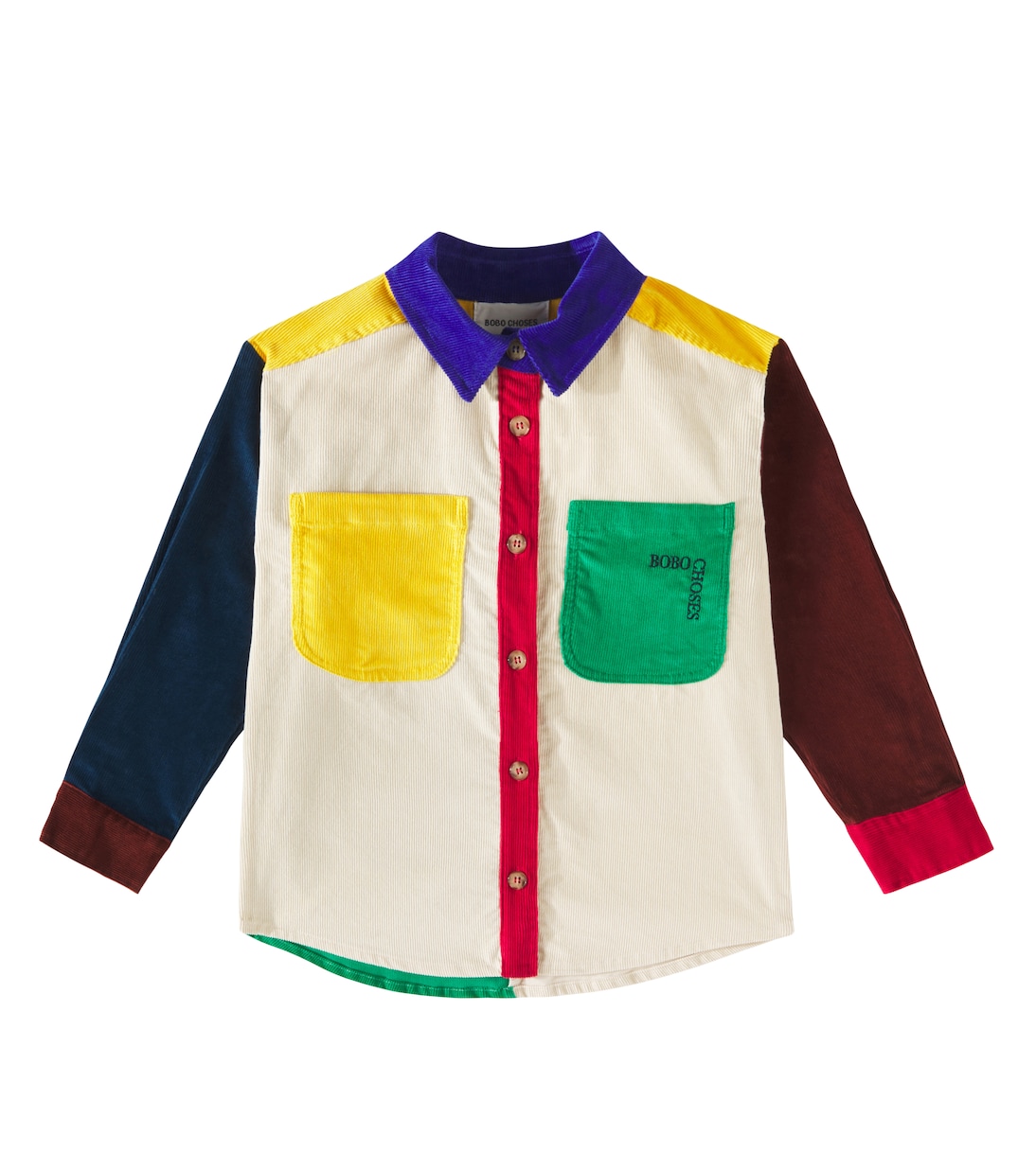

Рубашка Bobo Square из вельвета с цветными блоками Bobo Choses, разноцветный