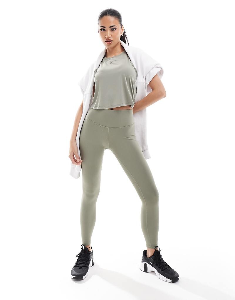 

Укороченные леггинсы цвета хаки с завышенной талией Nike Training One