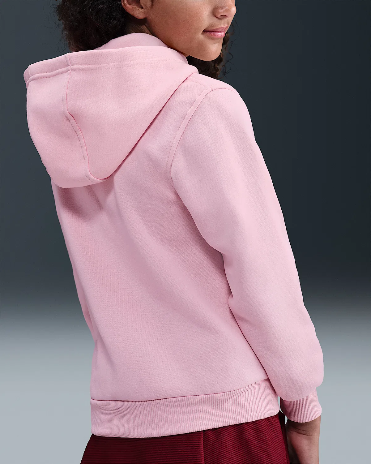 Детская толстовка Nike Sportswear Club Fleece, Medium Soft Pink/White — фото 4