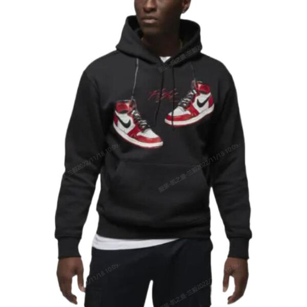 Толстовка Air Jordan Hoodie 'Jordan 1 Chicago Black', черный — фото 3
