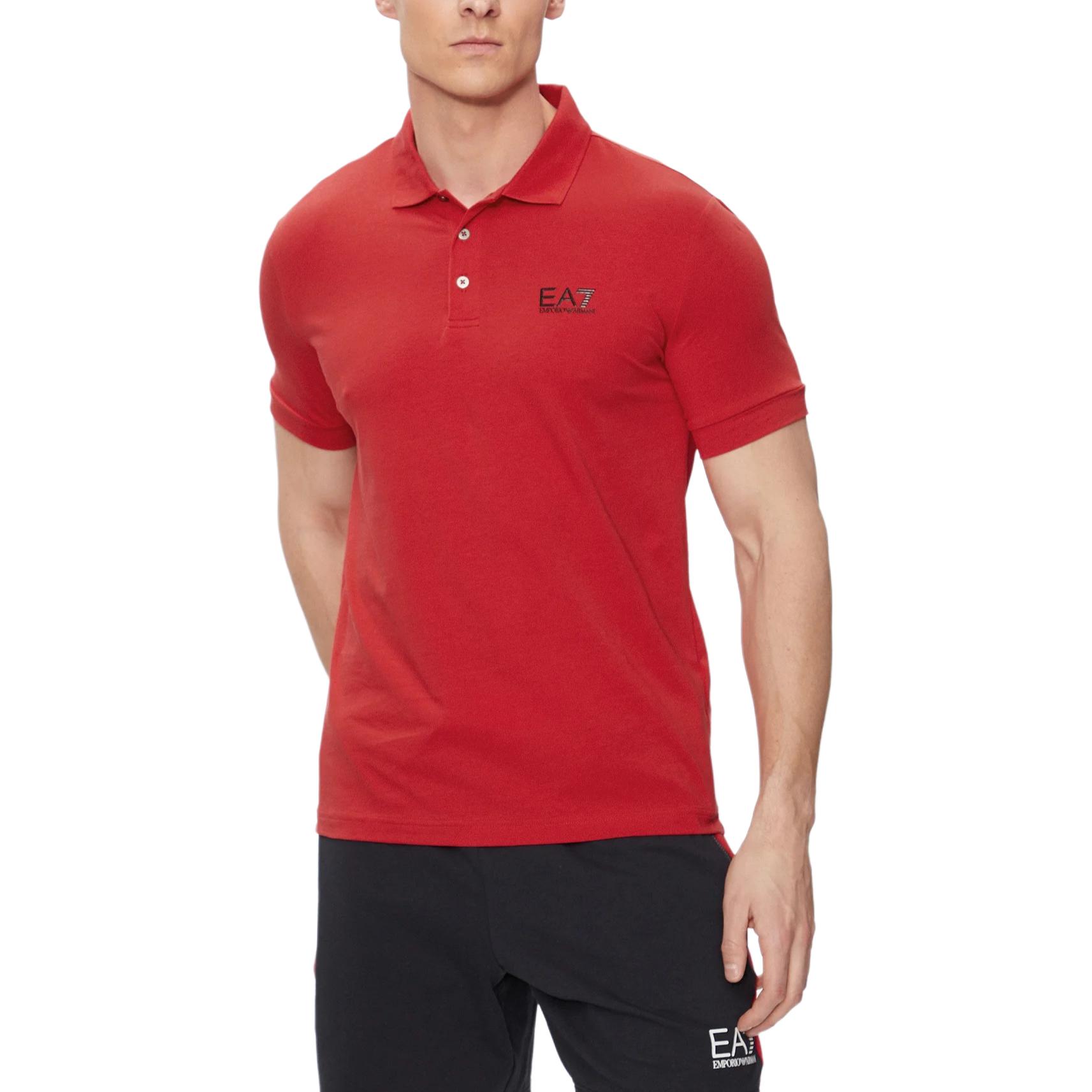 

EMPORIO ARMANI Футболка Polo EA7 мужская красная, Красный, EMPORIO ARMANI Футболка Polo EA7 мужская красная