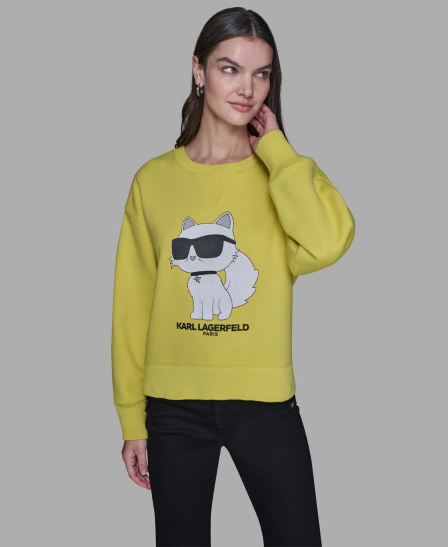 

Женский свитер с принтом Эмодзи Шупетт KARL LAGERFELD PARIS, Lime