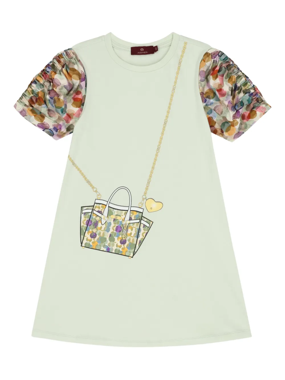 

Платье с короткими рукавами и принтом Aigner Kids, зеленый