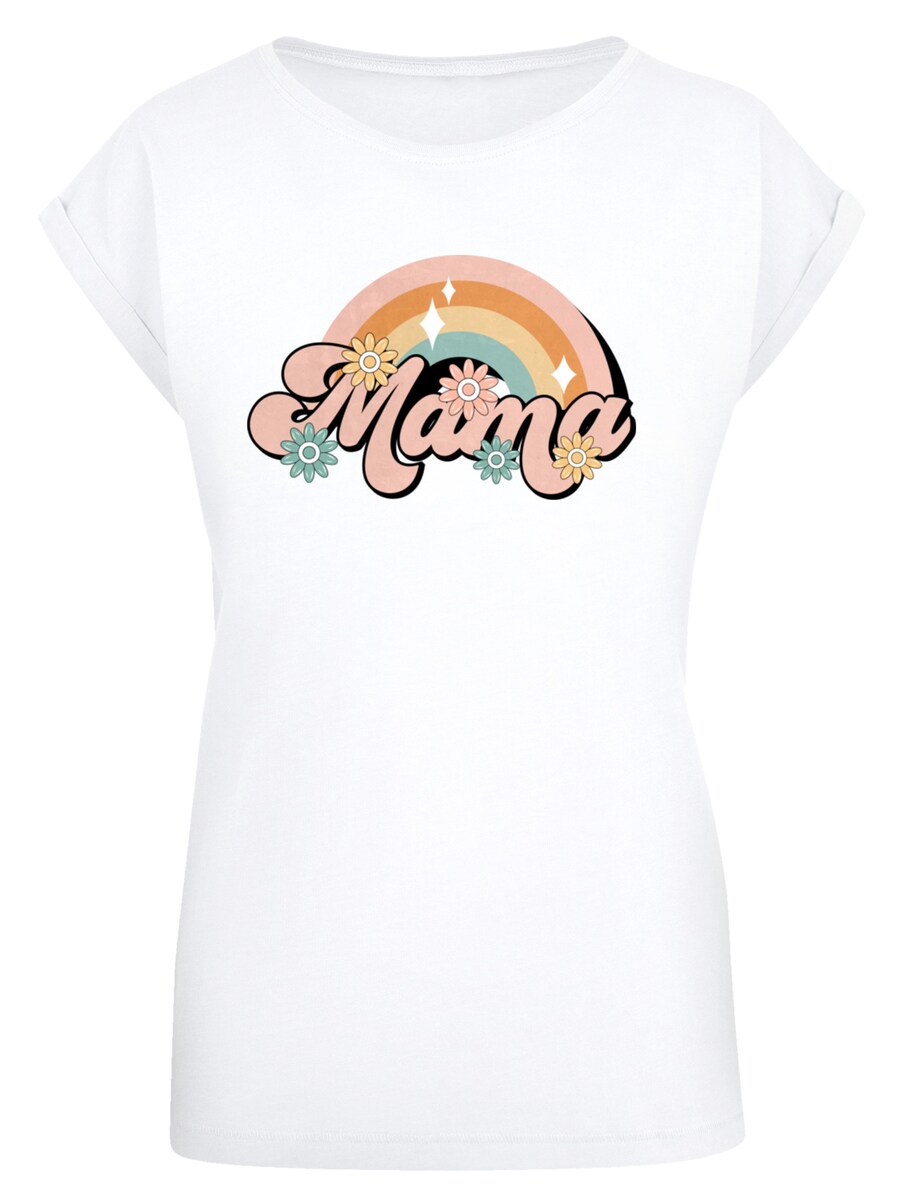 

Рубашка F4NT4STIC Mothers Day Celebration Rainbow Mama Design Mom Appreciation, белый