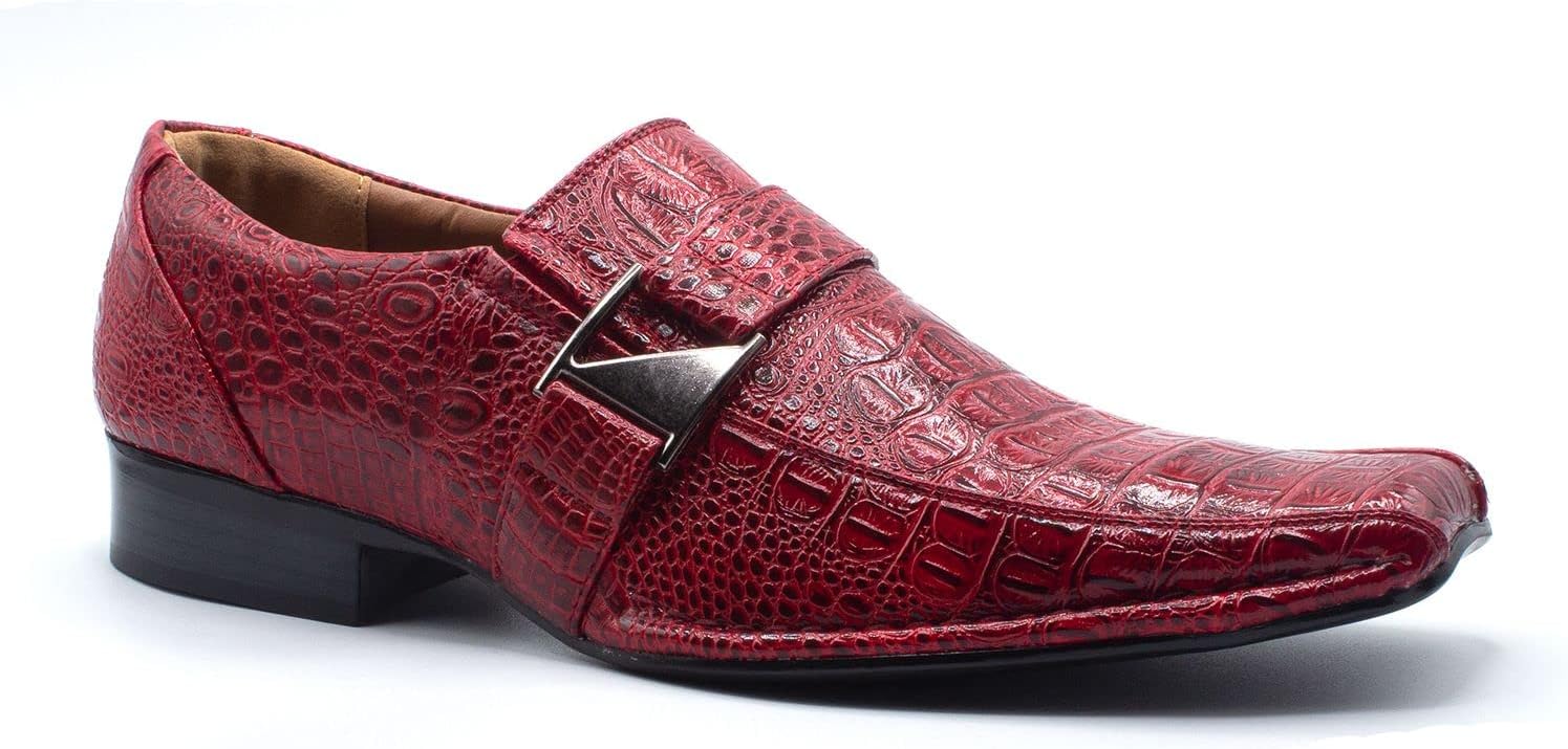 

Мужские классические мокасины с квадратным носком 99344, повседневная и деловая обувь Jazame, бордовый