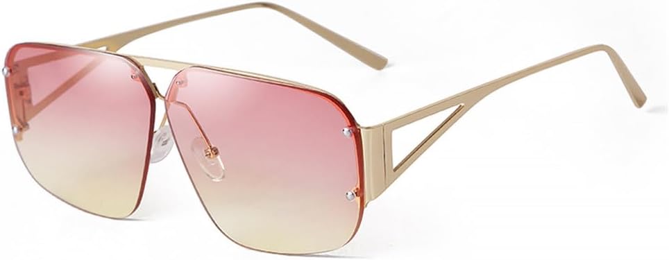 

Модные металлические полуободковые солнцезащитные очки для женщин и мужчин, для вождения, большие солнцезащитные очки для мужчин с защитой от УФ-излучения UV400 TYUVIVO, C4