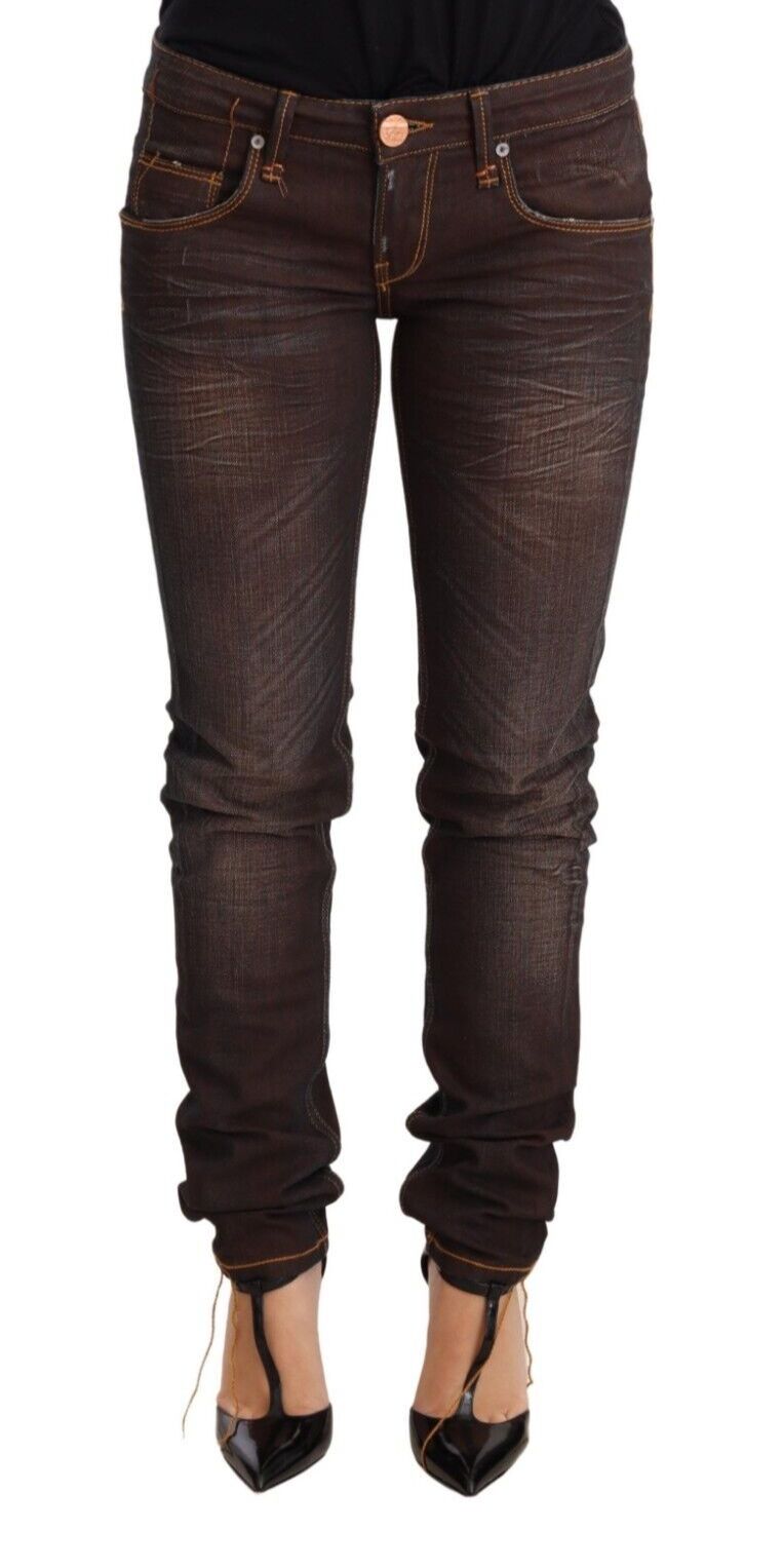 

Acht Washed Cotton Slim Fit синие брюки с низкой талией женские джинсы