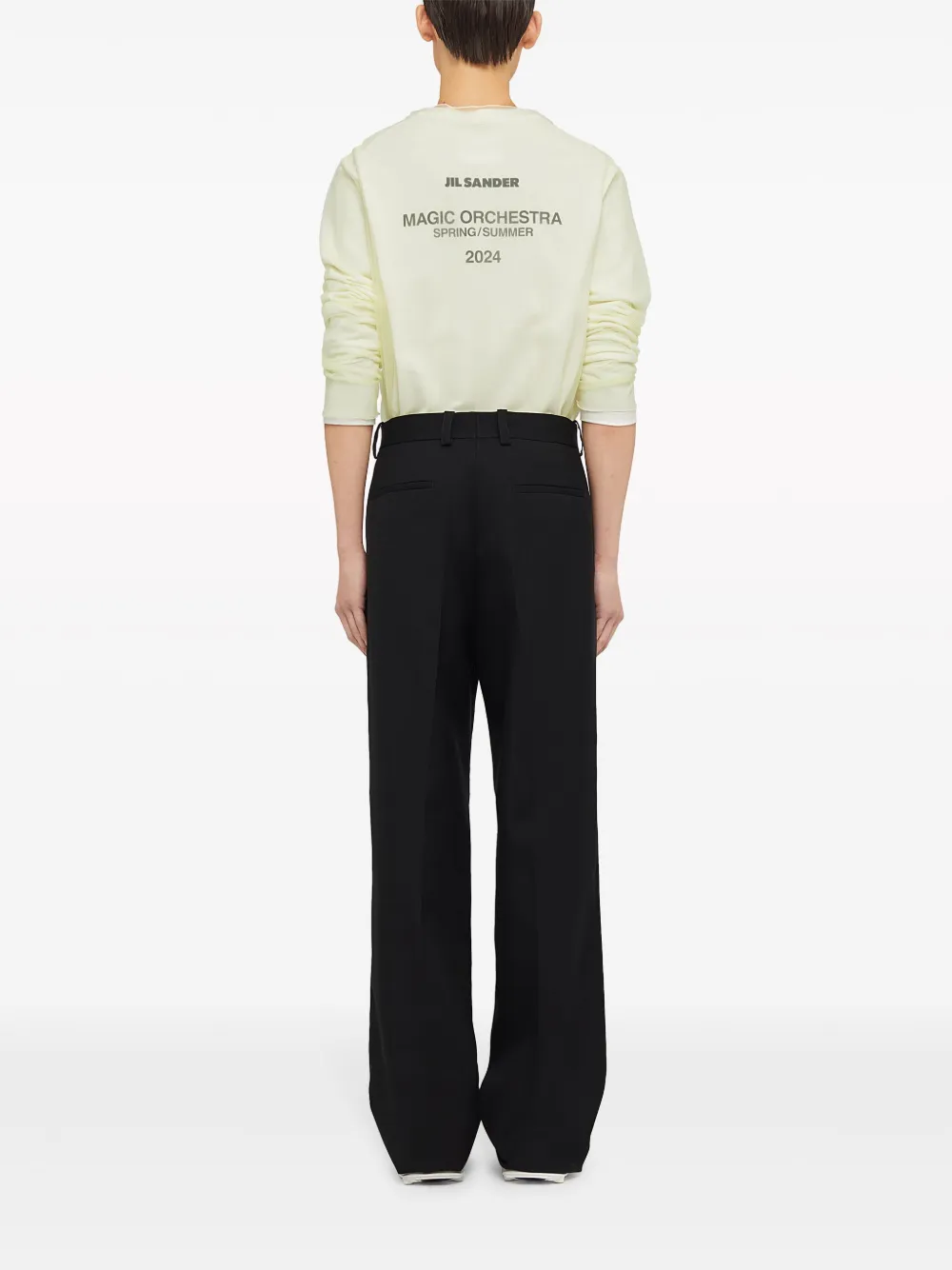 Шерстяные брюки строгого кроя JIL SANDER, черный — фото 3