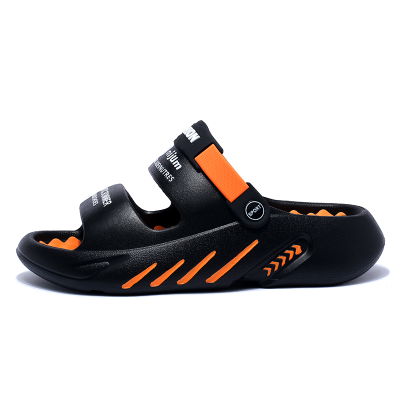 

NANJIREN Амортизирующие EVA тапочки устойчивые к истиранию и запаху бесшумные унисекс черно-оранжевые, цвет Black Orange