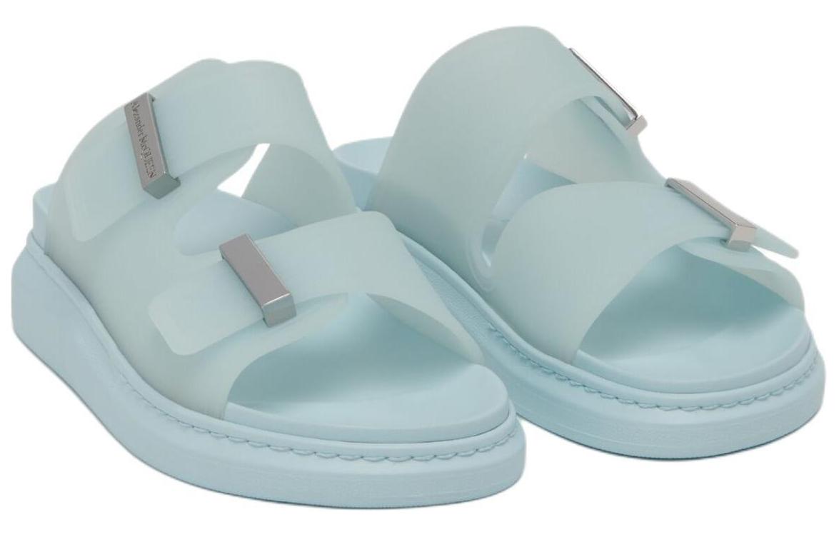 Тапочки (WMNS) Alexander McQueen Hybrid Slides 'Powder Blue Silver' 658063W4TM14711, синий — фото 2