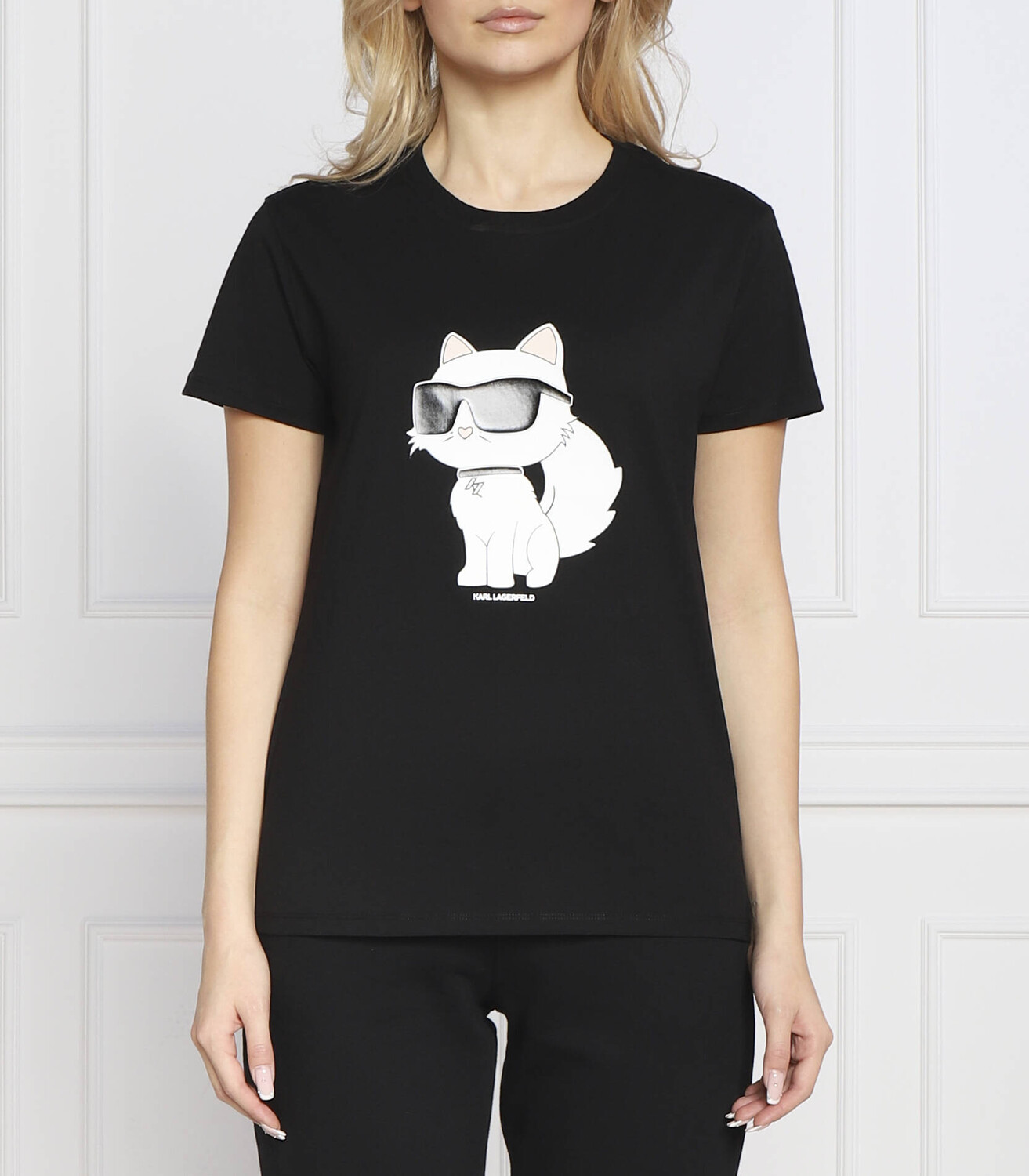 

Футболка Karl Lagerfeld ikonik 2.0 choupette regular fit, черный
