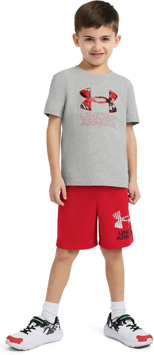 Шорты для мальчиков, быстросохнущие, Under Armour, Red Logo Tech — фото 4