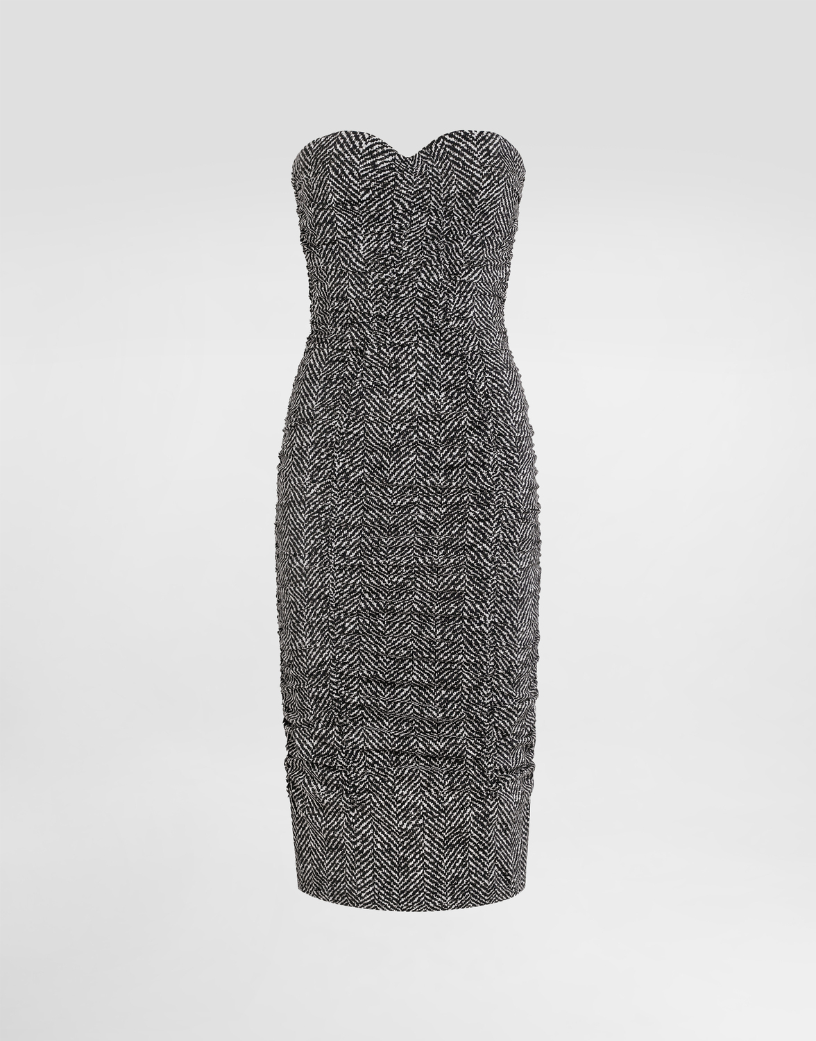 

Платье из шелка хаботай с принтом «елочка» Dolce & Gabbana, мультиколор