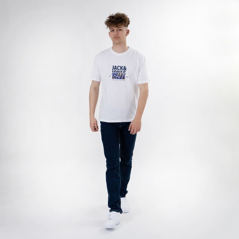 

Мужская джинсовая футболка с тиснением Jack & Jones, белый