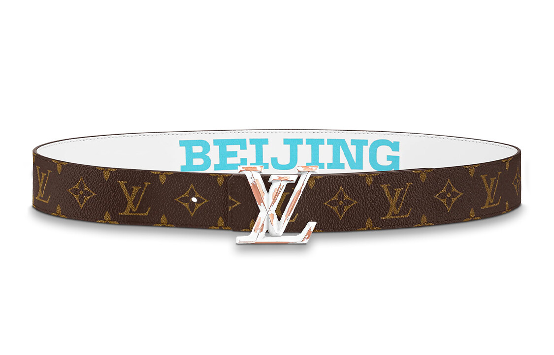 

Ремень унисекс Louis Vuitton, коричневый/белый