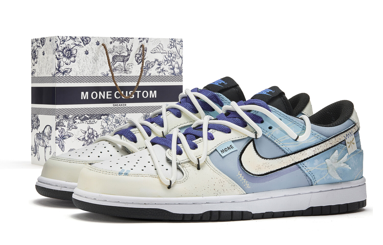 

Кроссовки Nike Dunk Skateboard Shoes Women's Low-Top White, голубой, Синий, Кроссовки Nike Dunk Skateboard Shoes Women's Low-Top White, голубой