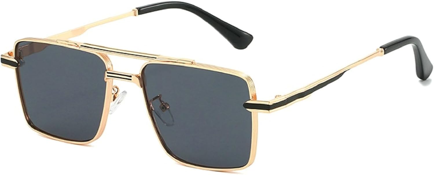 

Модные квадратные солнцезащитные очки-пилот из сплава для мужчин, сине-красные солнцезащитные очки для женщин, очки для вождения, защита от УФ-излучения UV400 mincl, Black