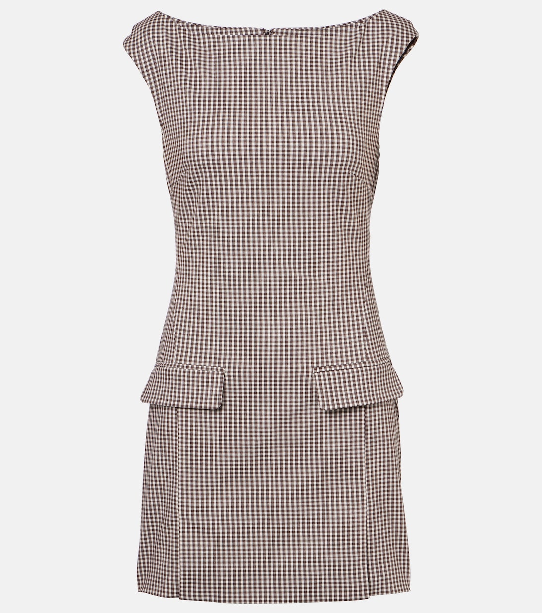 

Мини-платье в клетку Walker Staud, Dark Chocolate Micro Check
