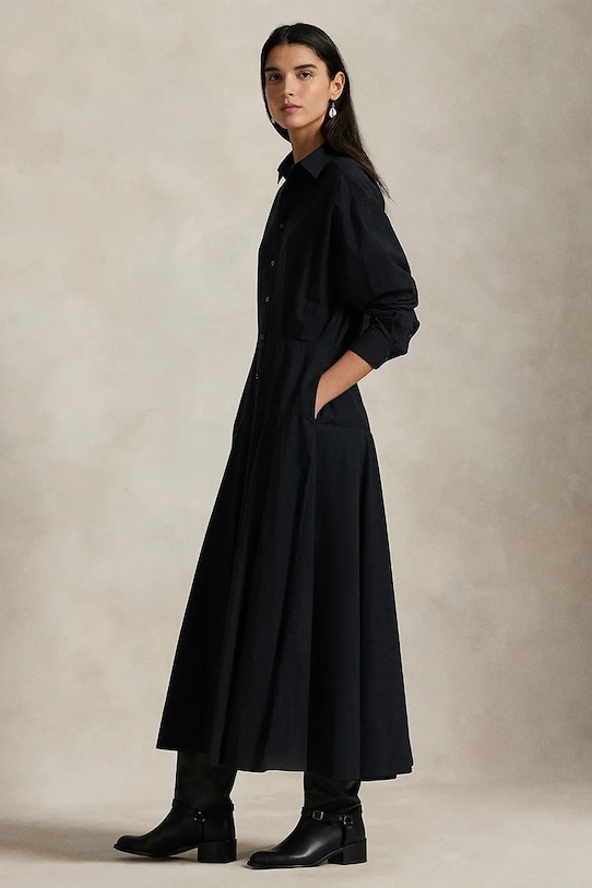 

Хлопковое платье Polo Ralph Lauren, черный