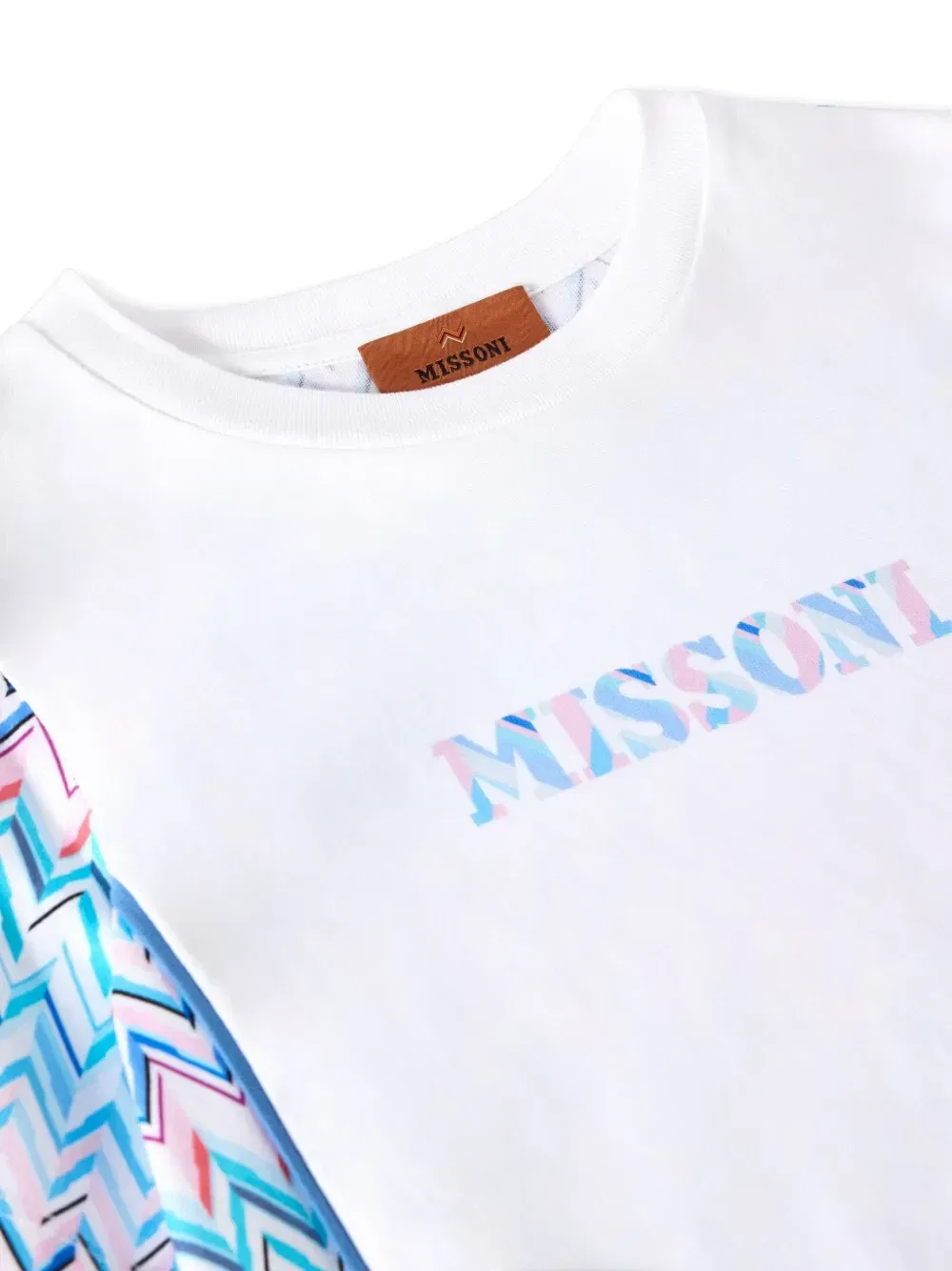 Платье с принтом "зигзаг" и логотипом Missoni Kids, синий — фото 3