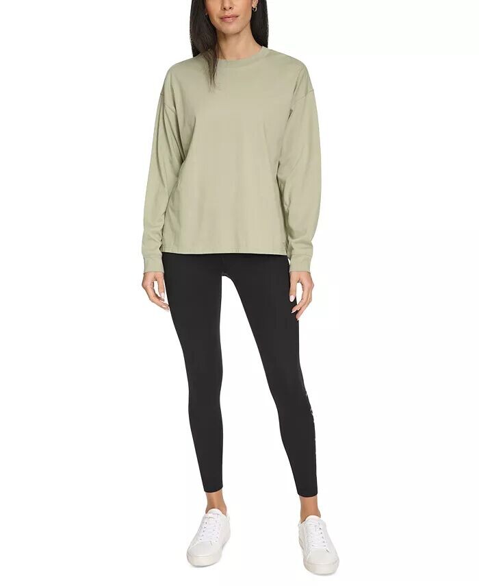 

Женская футболка с длинными рукавами и круглым вырезом Calvin Klein, коричневый