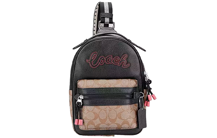 

COACH Женская средняя сумка через плечо из искусственной кожи с канвасом