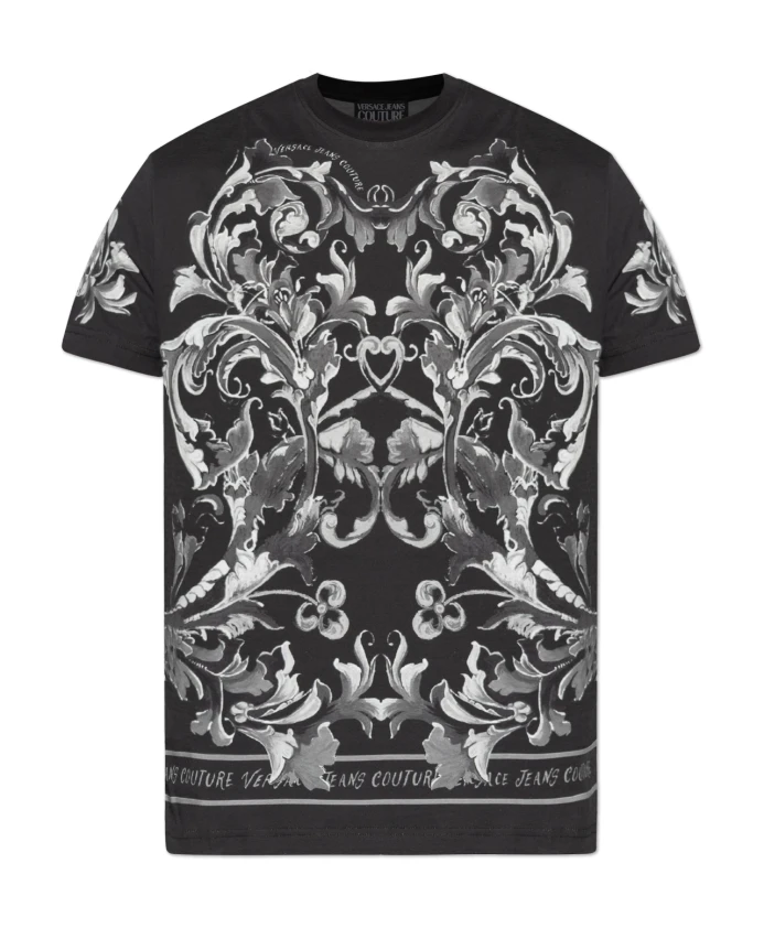 

Футболка с барочным узором Versace Jeans Couture, черный