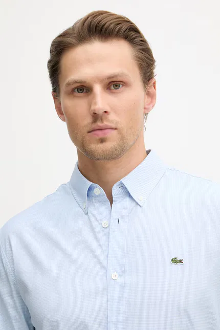 Рубашка из хлопка Lacoste, синий — фото 4