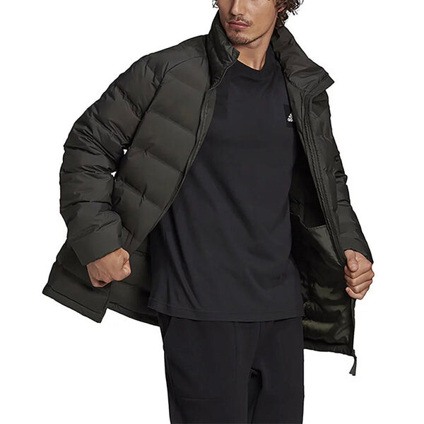 Пуховик adidas Helionic Mid J Sports Stay Warm Down Jacket Brown, коричневый — фото 4