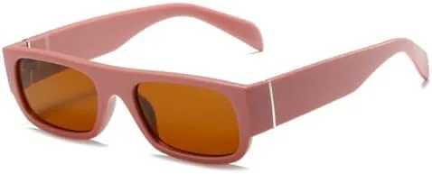 

Винтажные прямоугольные солнцезащитные очки 2027 года для женщин, квадратные очки для мужчин, панк-очки, защита от ультрафиолета UV400 MTZJH, C6pink-brown