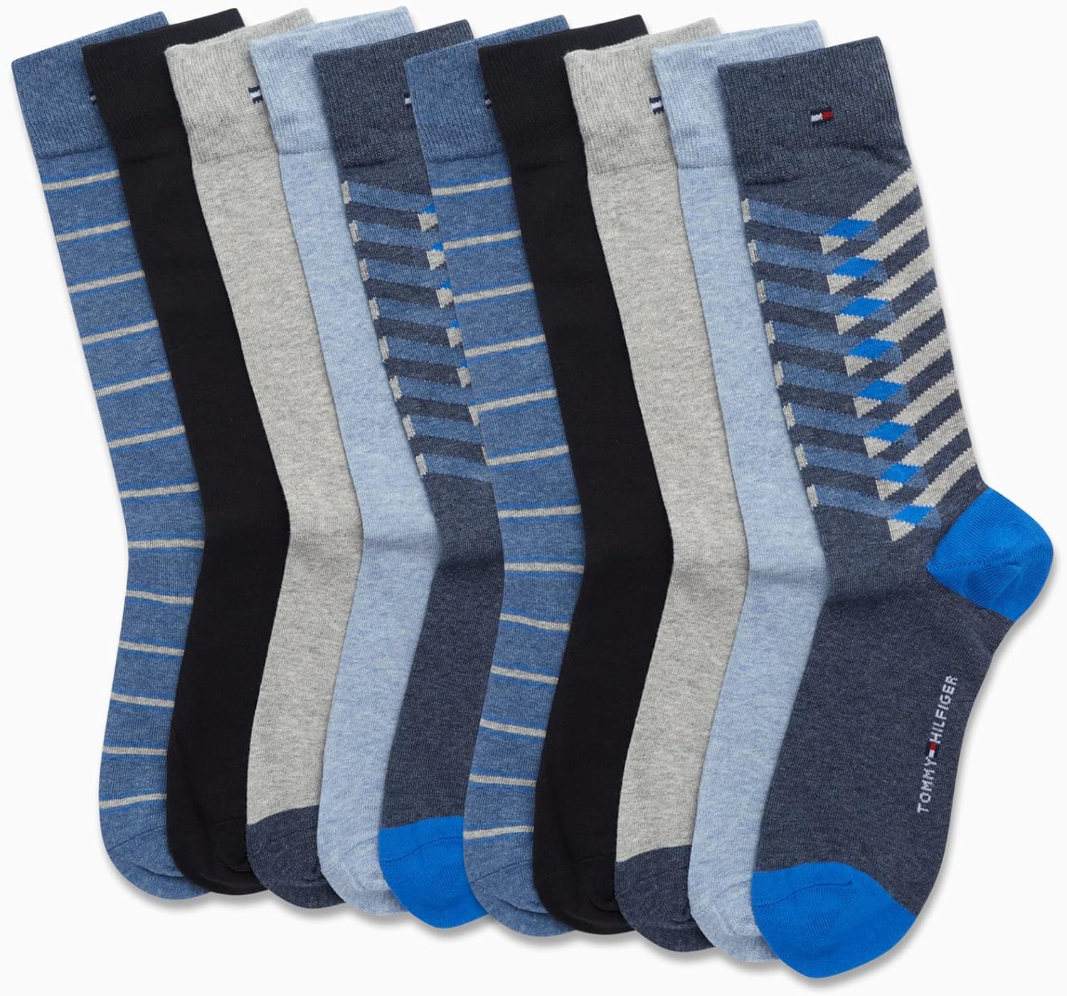 Мужские повседневные носки Tommy Hilfiger из мягкой хлопковой смеси - 10 пар, Dark Denim — фото 2