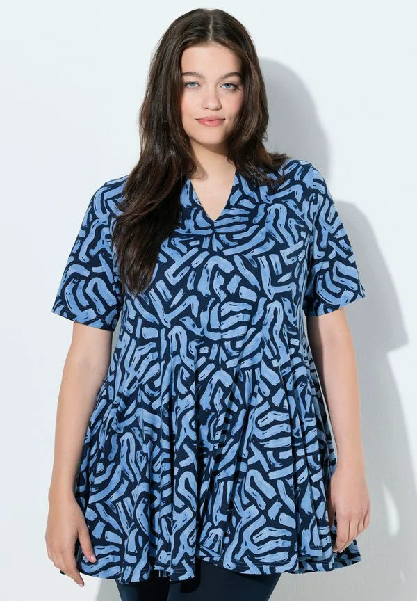 

Футболка с графическим принтом Ulla Popken, Marine, Синий, Футболка с графическим принтом Ulla Popken, Marine