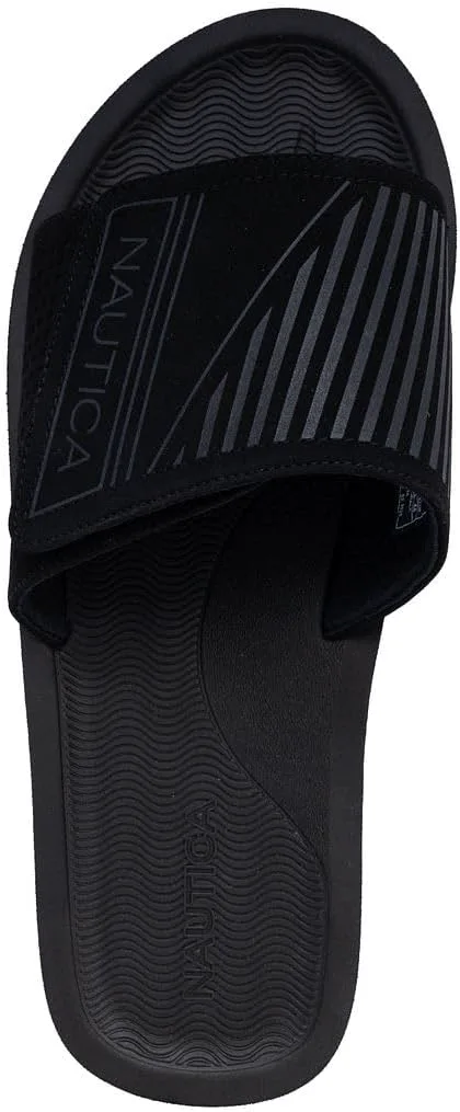 Nautica Men's Athletic Slide Сандалии, черный — фото 4