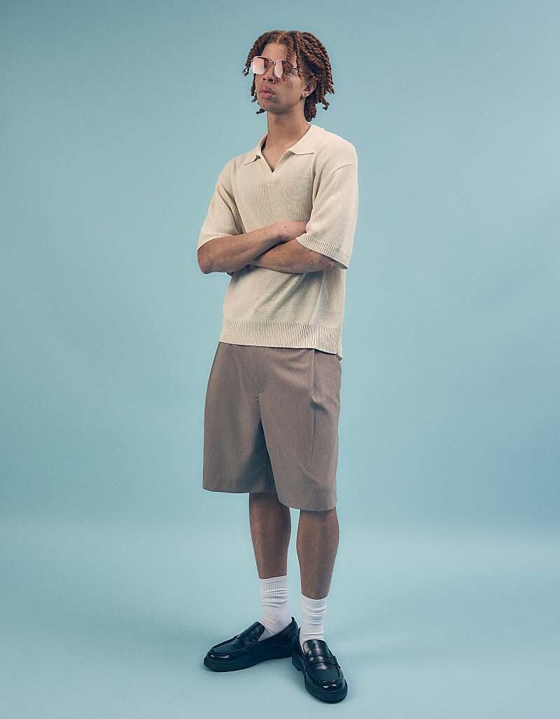 

Коллекция Bershka – – Прозрачная футболка-поло цвета экрю