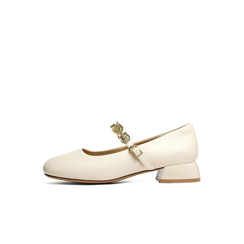 RED DRAGONFLY Мэри Джейн на платформе 3 см женские бежевые, цвет Beige