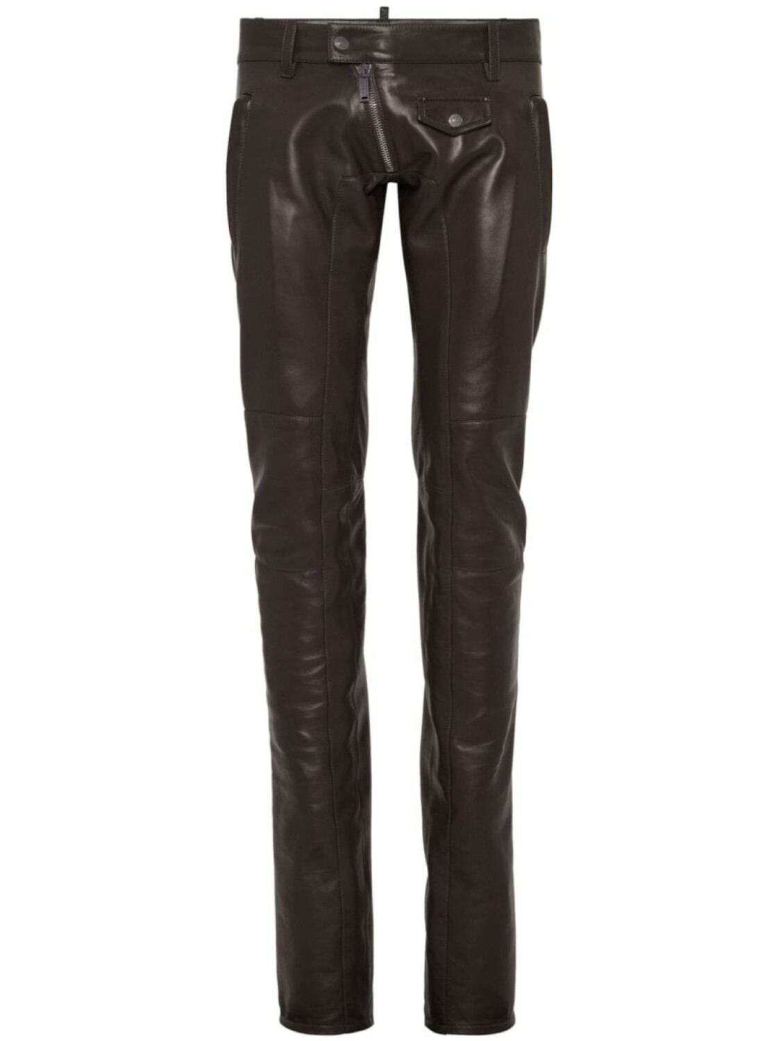 

DSQUARED2 кожаные брюки скинни, коричневый