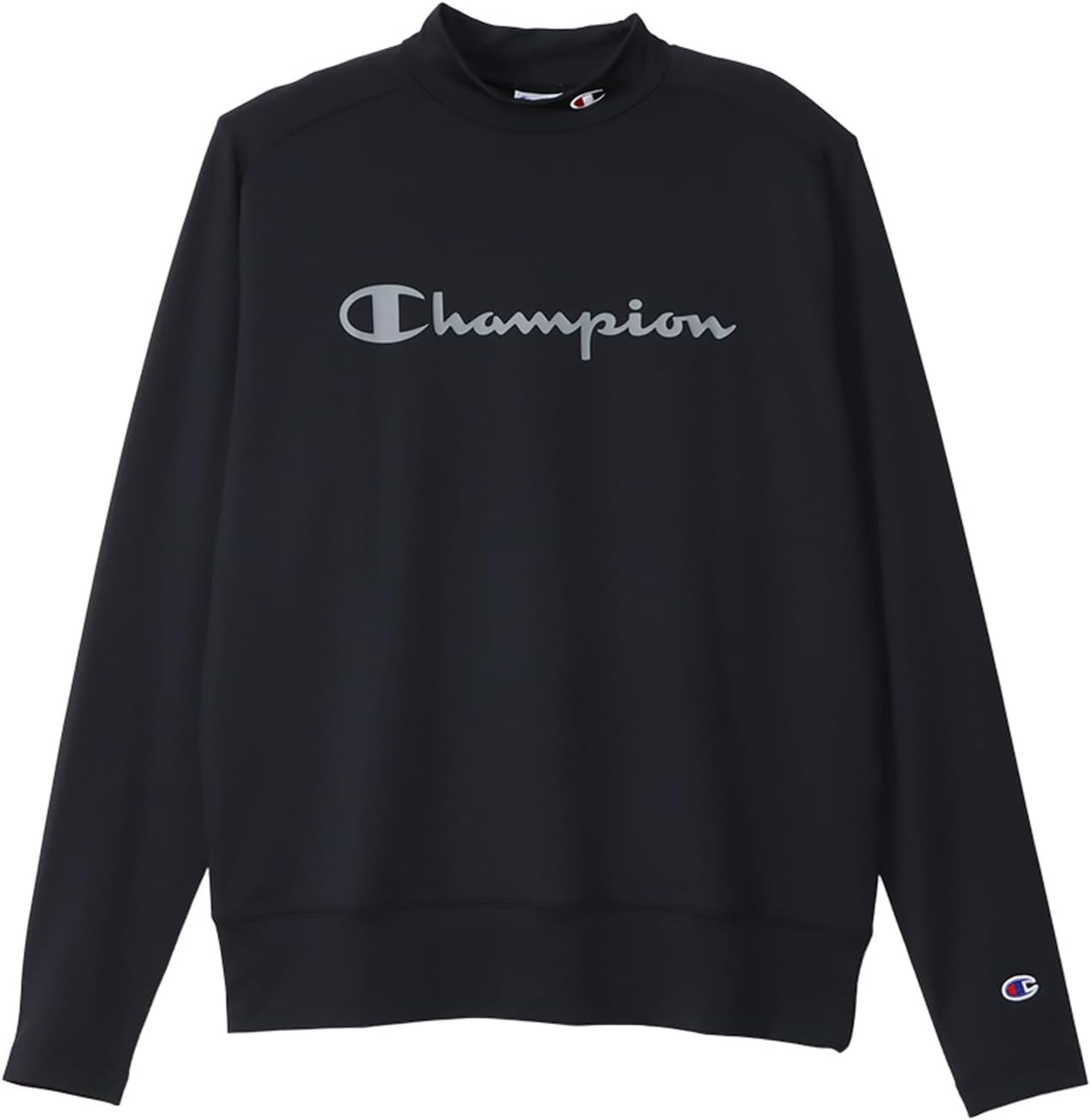 

Мужская футболка с длинным рукавом Champion, антибактериальная, влагоотводящая, быстросохнущая, эластичная, с защитой от УФ-излучения, с логотипом, воротником-стойкой, C3-ZG402, черный