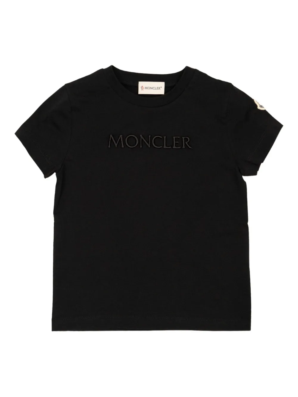 

Футболка с тисненым логотипом Moncler Enfant, черный