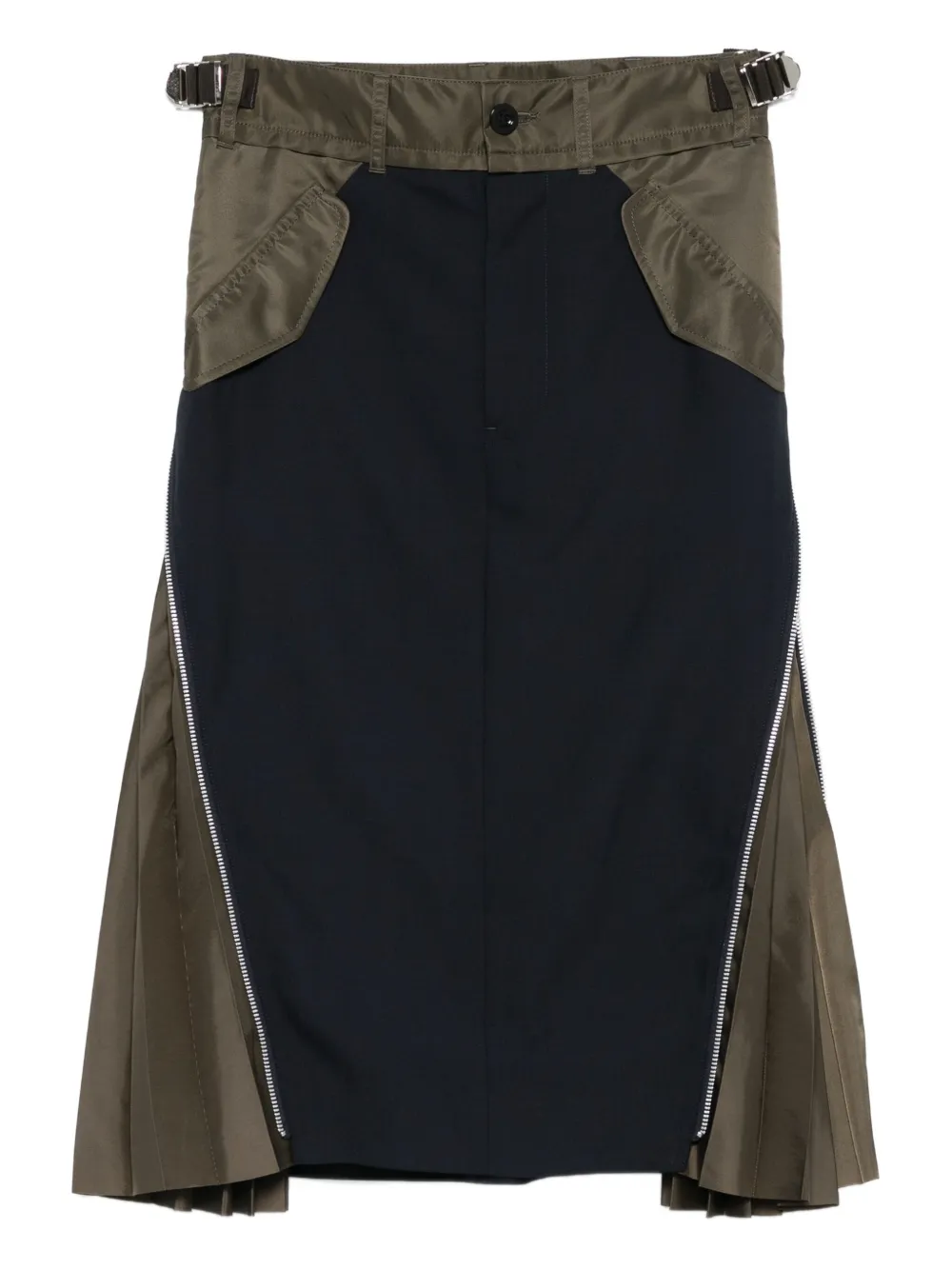 

Юбка с плиссированными деталями SACAI, синий