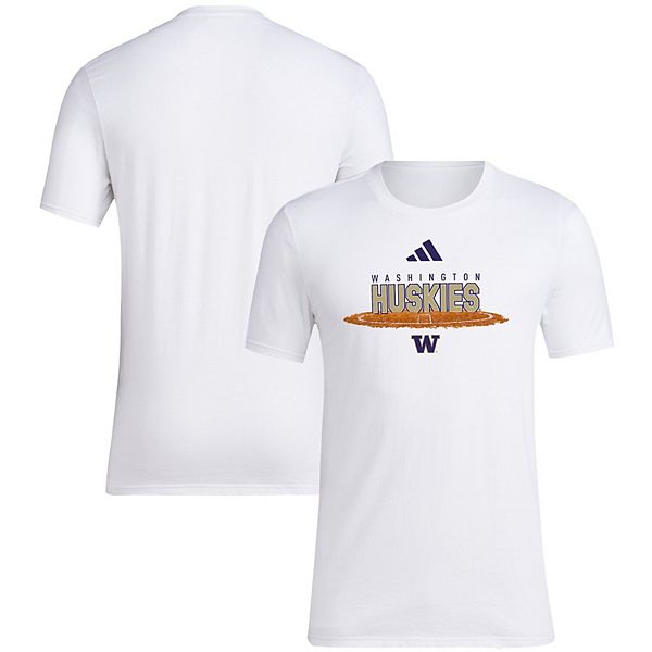 

Мужская белая футболка washington huskies softball pitcher's circle Adidas