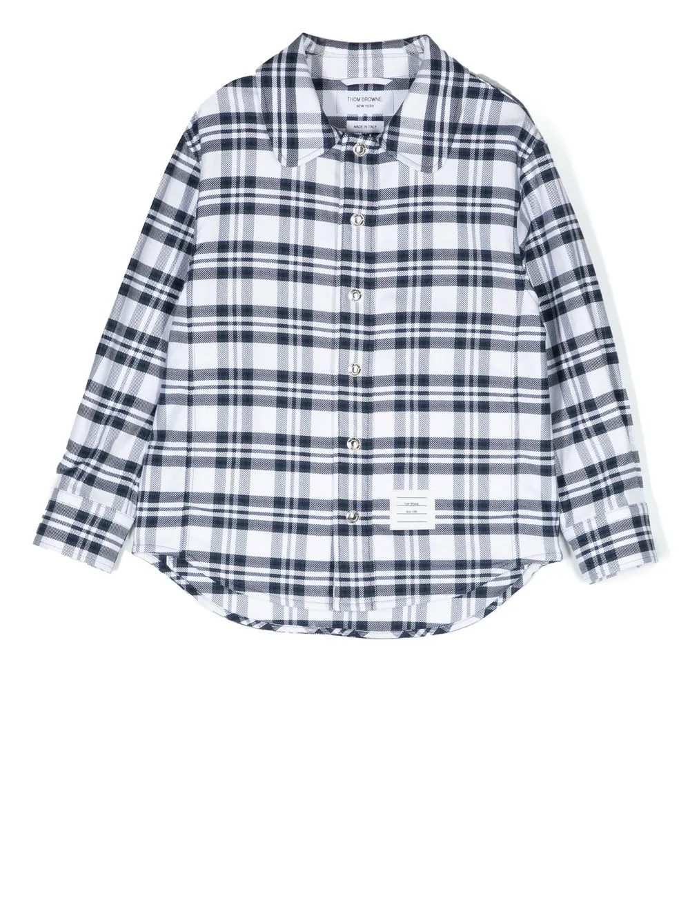 

Рубашка в клетку Thom Browne Kids, синий