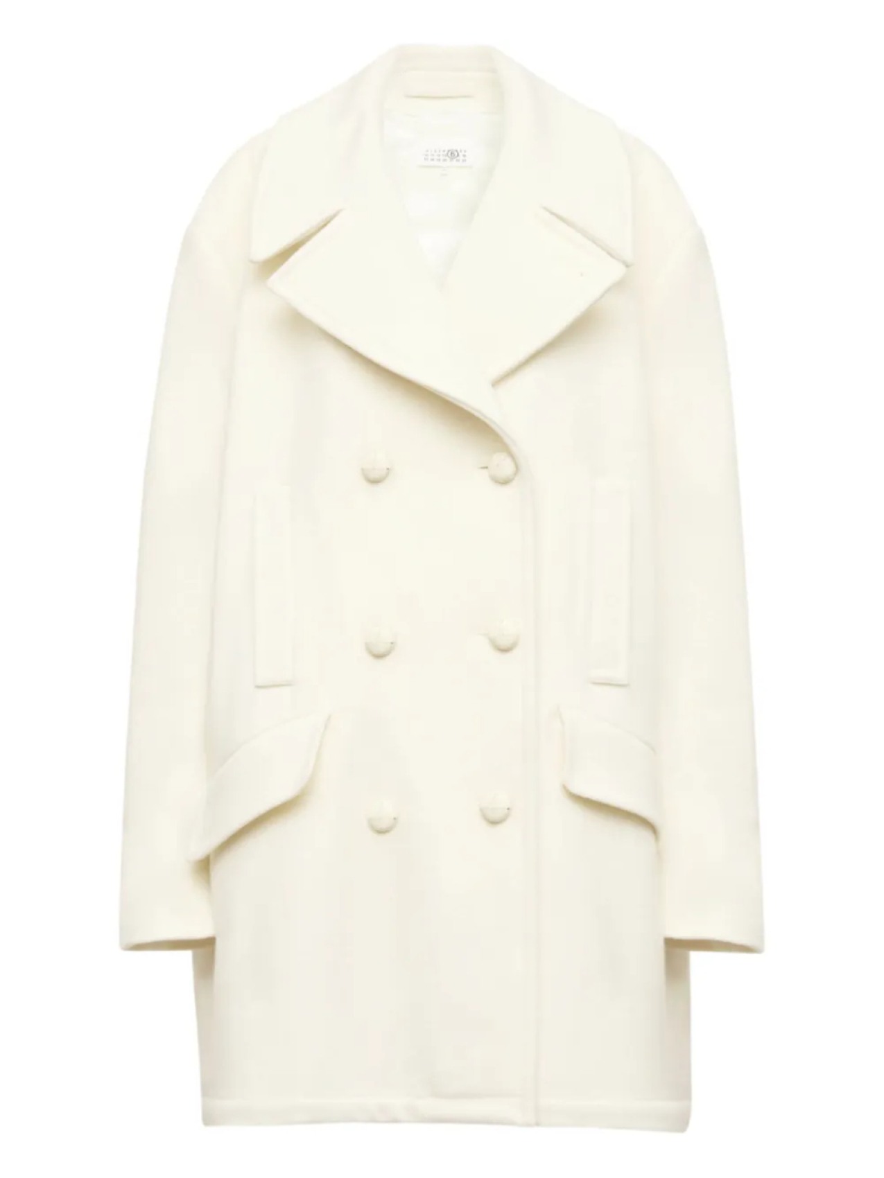 

MM6 Maison Margiela двубортное пальто, нейтральный