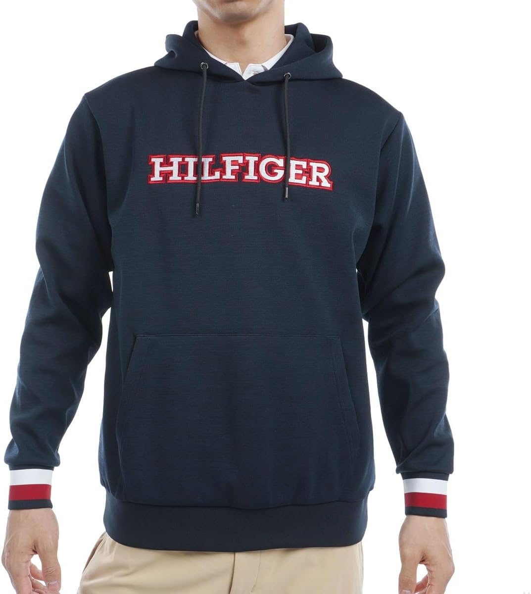 

Мужская толстовка с капюшоном Tommy Hilfiger Golf THMA457, с логотипом спереди, темно-синий