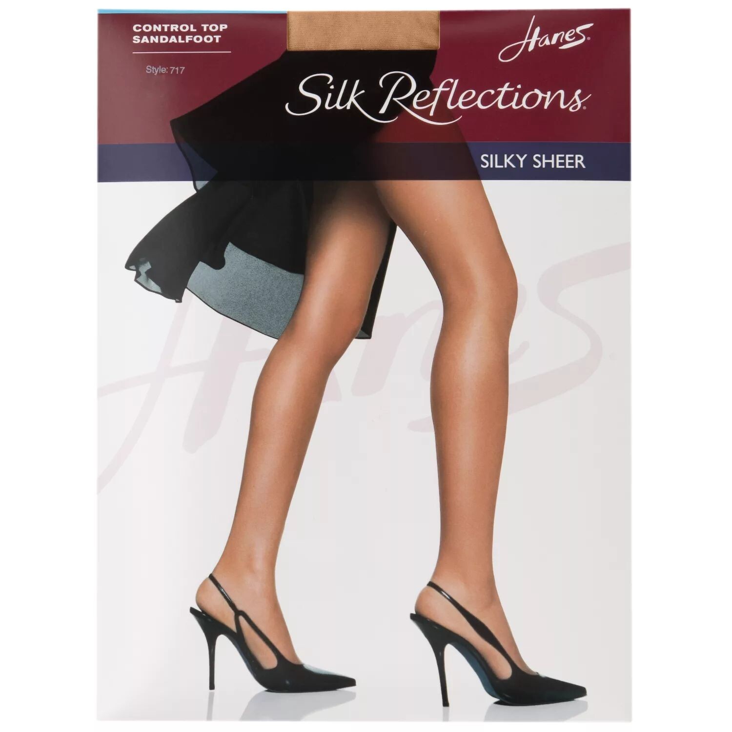 

Прозрачные шелковистые колготки Hanes Silk Reflections 717 Hanes, черный