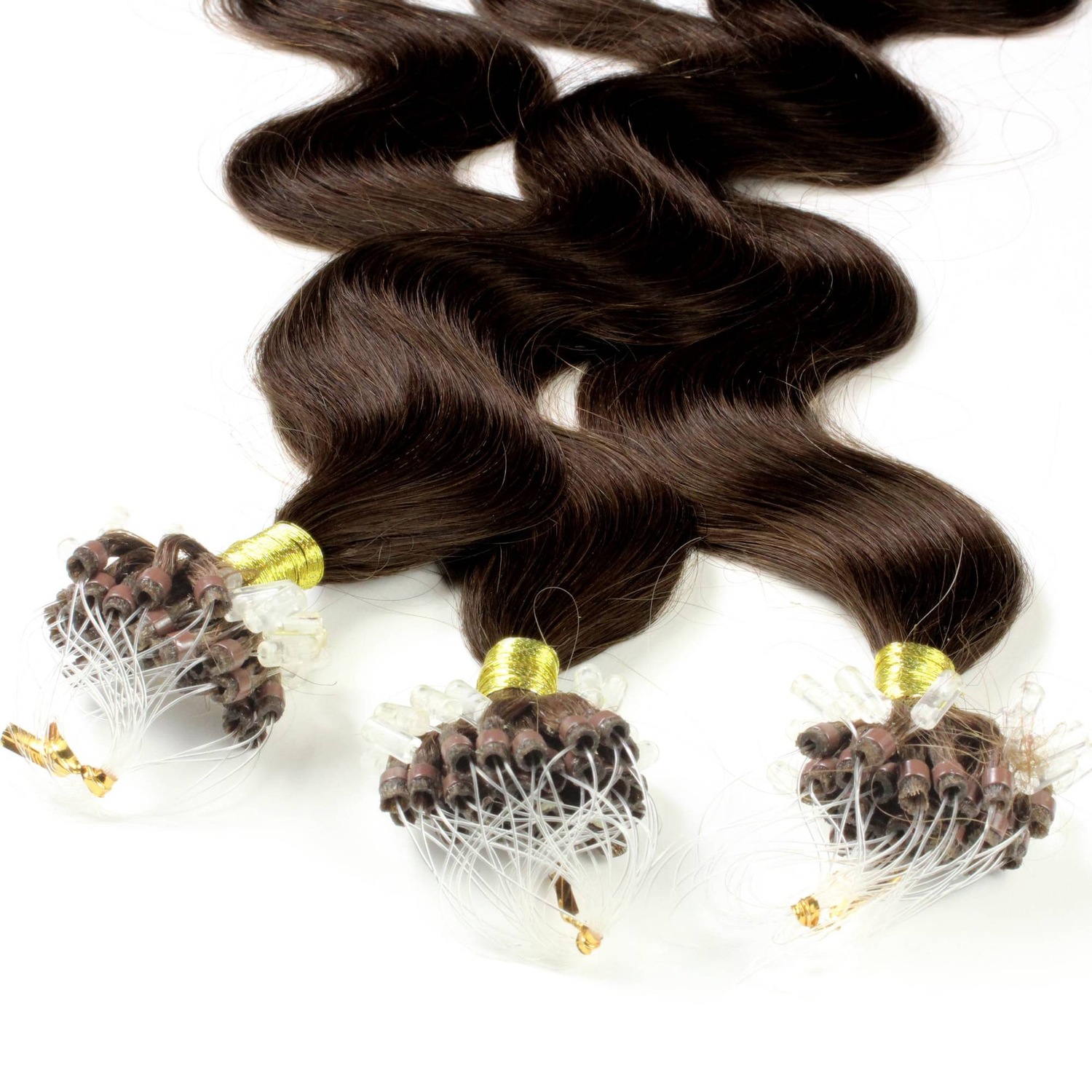

Накладные волосы microring extensions echthaar #6/3 dunkelblond gold 1g Hair2Heart, 40cm, количество 25 шт.